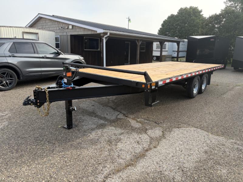 Black 2027 Canada Trailers 102" x 20ft Deckover Flatbed 2 - 7,000lb Axles at Belore Trailer Sales