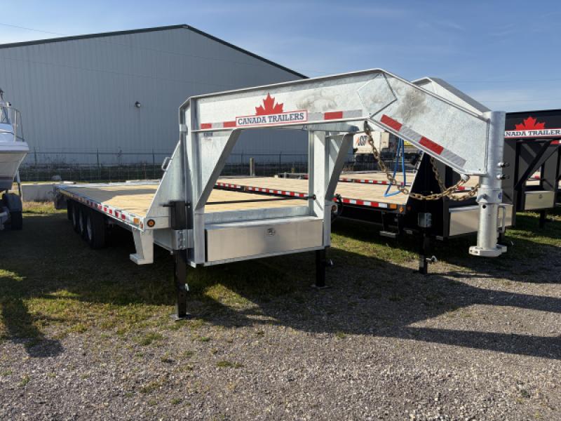 Galvanized 2027 Canada Trailers 102 x 25ft Deckover Gooseneck Flabed 3 - 7,000lb Axles at Belore Trailer Sales – Image 1